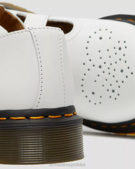 obuwie biały gładki F28B339 Buty Mary Jane z gładkiej skóry 8065 kobiety Dr. Martens