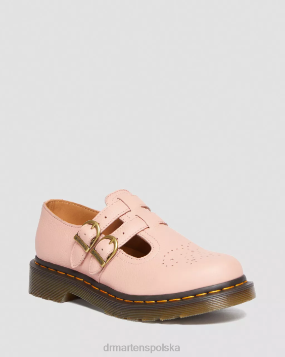 obuwie brzoskwiniowo-beżowa Virginia F28B341 Skórzane buty Mary Jane 8065 Virginia kobiety Dr. Martens