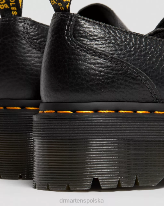 obuwie czarna mielona nappa F28B226 Skórzane buty na platformie firmy Addina z klamrą w kształcie kwiatka kobiety Dr. Martens