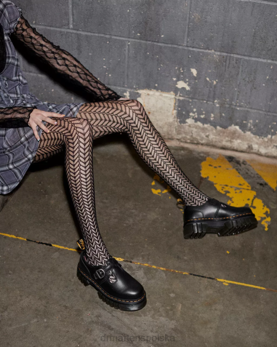 obuwie czarna nappa lux F28B228 Buty Mary Jane na platformie Audrick Nappa Lux kobiety Dr. Martens