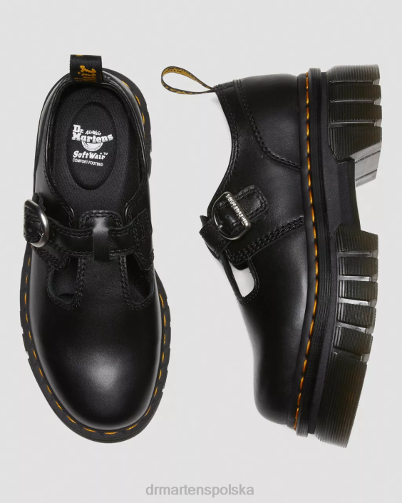obuwie czarna nappa lux F28B228 Buty Mary Jane na platformie Audrick Nappa Lux kobiety Dr. Martens