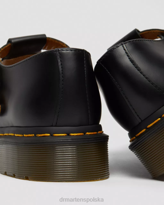 obuwie czarny gładki F28B335 Polley z gładkiej skóry Mary Janes kobiety Dr. Martens