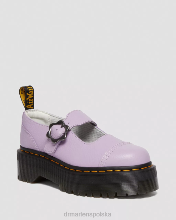 obuwie liliowa mielona nappa F28B241 Skórzane buty na platformie firmy Addina z klamrą w kształcie kwiatka kobiety Dr. Martens