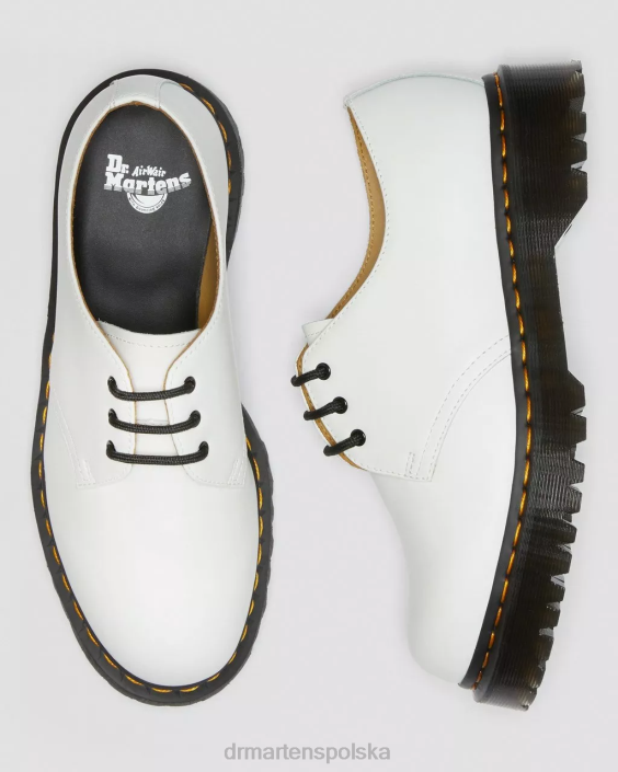 obuwie biały gładki F28B235 Oksfordy 1461 bex z gładkiej skóry kobiety Dr. Martens