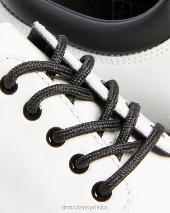 obuwie biały polerowany gładki F28B231 8053 skórzane buty na platformie kobiety Dr. Martens