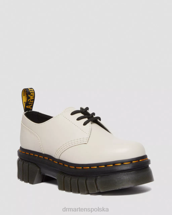 obuwie brukowana szarość nappa lux F28B232 Buty na platformie ze skóry Audrick Nappa kobiety Dr. Martens