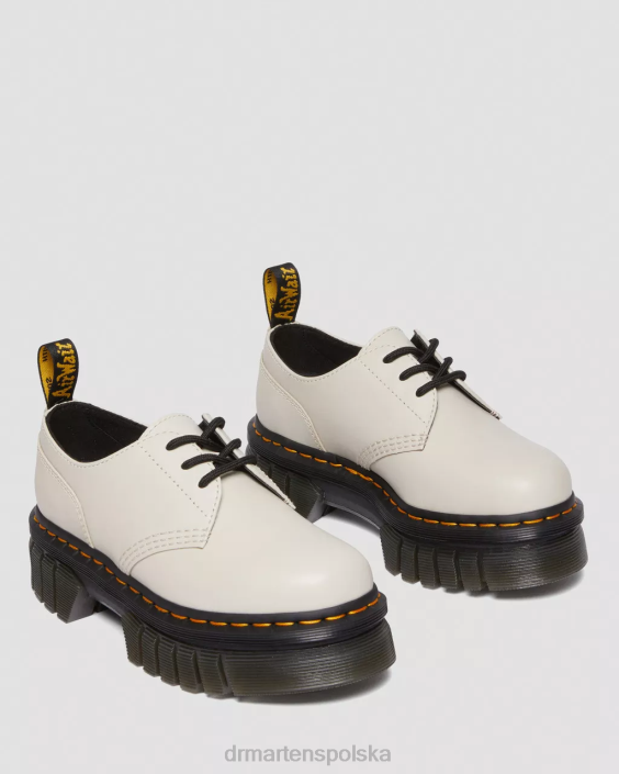 obuwie brukowana szarość nappa lux F28B232 Buty na platformie ze skóry Audrick Nappa kobiety Dr. Martens