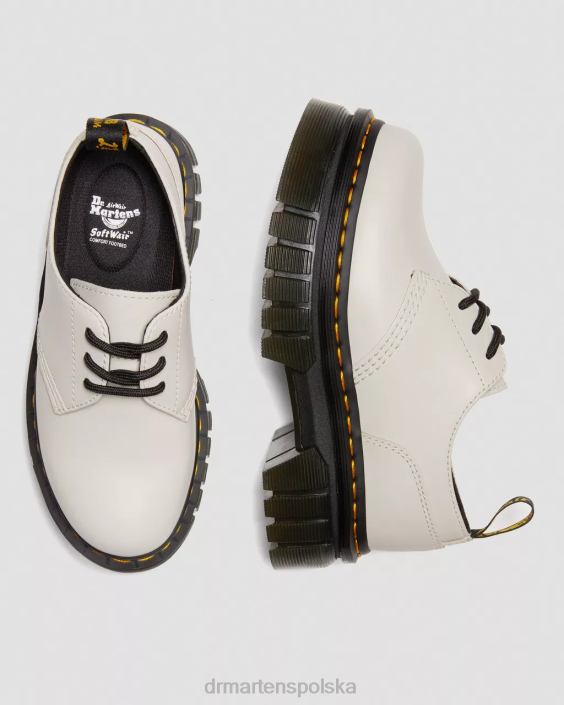 obuwie brukowana szarość nappa lux F28B232 Buty na platformie ze skóry Audrick Nappa kobiety Dr. Martens
