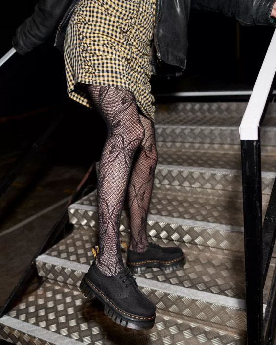 obuwie czarny ajax i wyjątkowo mocny F28B239 buty na platformie Audrick z polietylenu i skóry kobiety Dr. Martens