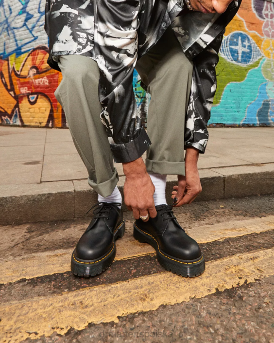 obuwie czarny gładki F28B220 Oksfordy 1461 bex z gładkiej skóry kobiety Dr. Martens