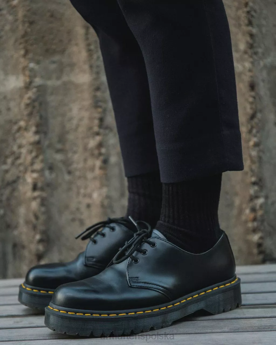 obuwie czarny gładki F28B220 Oksfordy 1461 bex z gładkiej skóry kobiety Dr. Martens