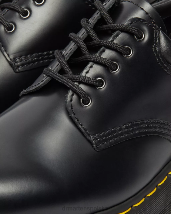 obuwie czarny polerowany gładki F28B216 8053 skórzane buty na platformie kobiety Dr. Martens