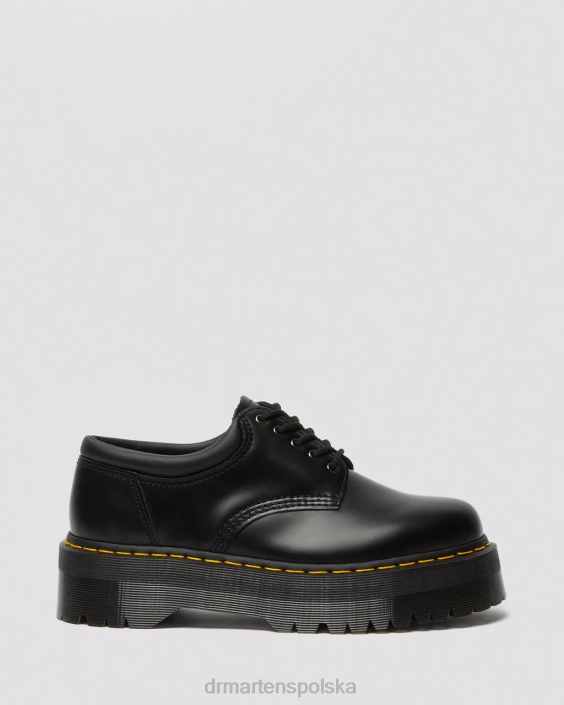 obuwie czarny polerowany gładki F28B216 8053 skórzane buty na platformie kobiety Dr. Martens