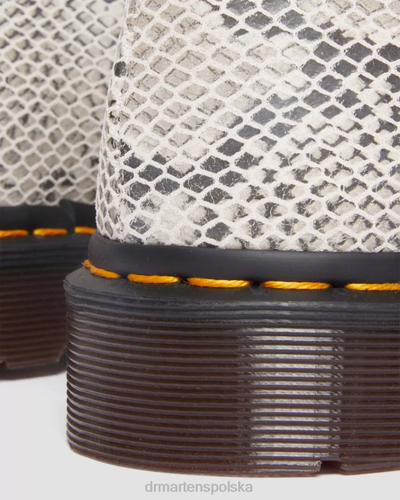 obuwie Zamsz w kolorze piaskowo-czarnym z nadrukiem pytona F28B315 Zamszowe buty oxford 2046 z motywem węża kobiety Dr. Martens