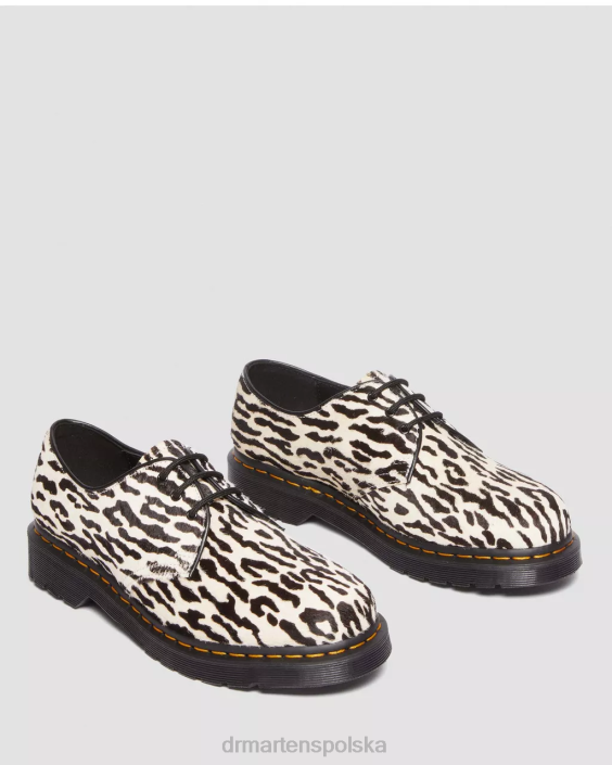 obuwie czarno-białe włosy F28B293 1461 Wacko Maria Oksfordzie z włosiem kobiety Dr. Martens