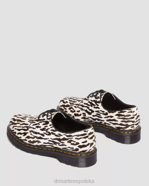 obuwie czarno-białe włosy F28B293 1461 Wacko Maria Oksfordzie z włosiem kobiety Dr. Martens