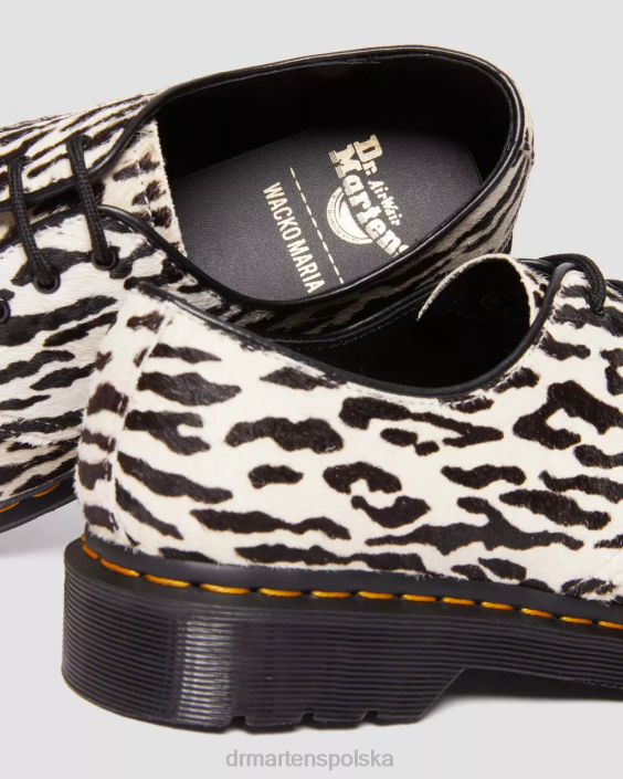 obuwie czarno-białe włosy F28B293 1461 Wacko Maria Oksfordzie z włosiem kobiety Dr. Martens