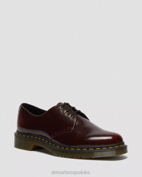 obuwie wiśniowy oxford ścierany F28B311 wegańskie buty oxford 1461 kobiety Dr. Martens