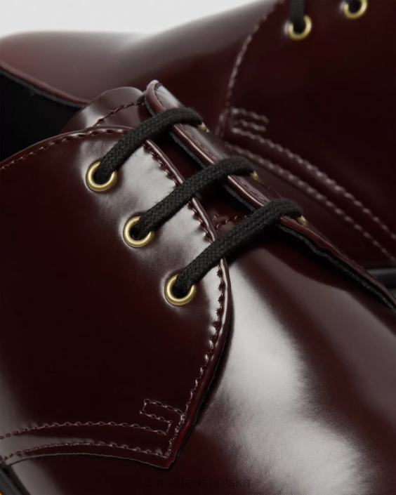 obuwie wiśniowy oxford ścierany F28B311 wegańskie buty oxford 1461 kobiety Dr. Martens