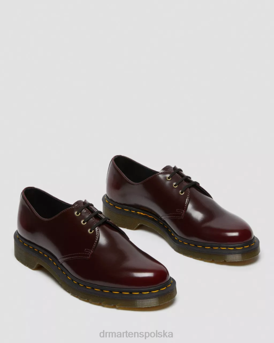 obuwie wiśniowy oxford ścierany F28B311 wegańskie buty oxford 1461 kobiety Dr. Martens