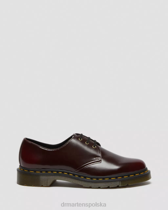obuwie wiśniowy oxford ścierany F28B311 wegańskie buty oxford 1461 kobiety Dr. Martens