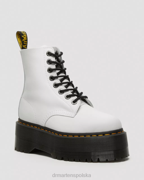 obuwie biała pisa F28B90 Skórzane buty na platformie 1460 Pascal Max kobiety Dr. Martens