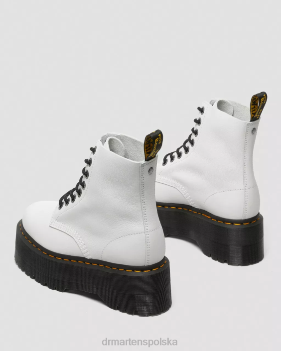 obuwie biała pisa F28B90 Skórzane buty na platformie 1460 Pascal Max kobiety Dr. Martens