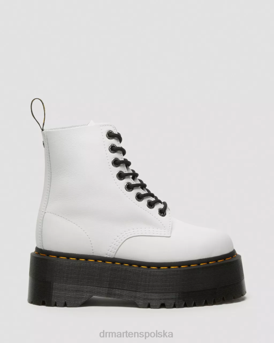 obuwie biała pisa F28B90 Skórzane buty na platformie 1460 Pascal Max kobiety Dr. Martens