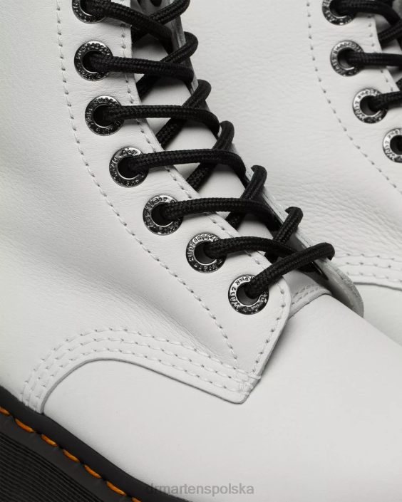 obuwie biała pisa F28B90 Skórzane buty na platformie 1460 Pascal Max kobiety Dr. Martens