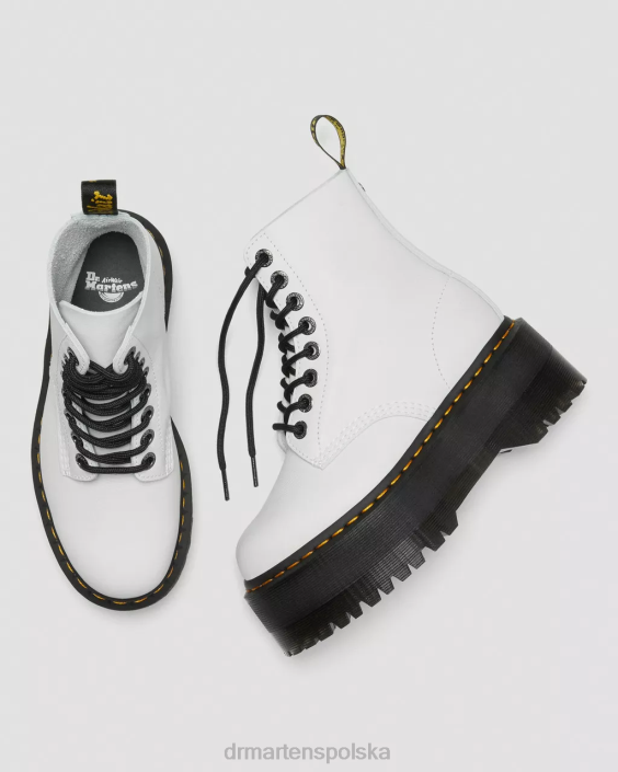 obuwie biała pisa F28B90 Skórzane buty na platformie 1460 Pascal Max kobiety Dr. Martens