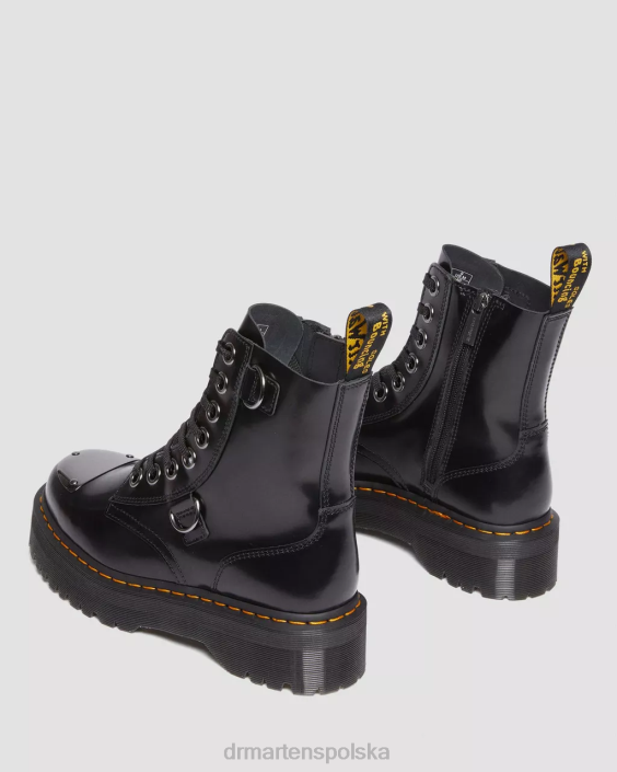 obuwie czarne masło F28B180 Skórzane platformy z osłoną palców firmy Jadon kobiety Dr. Martens