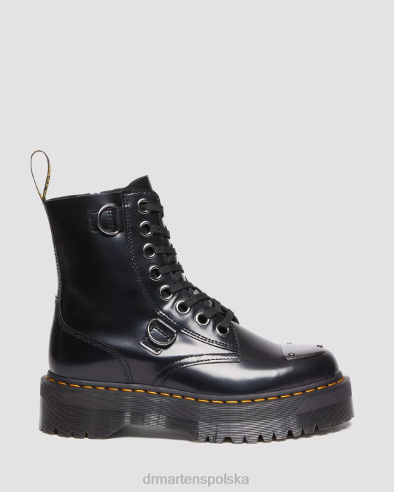 obuwie czarne masło F28B180 Skórzane platformy z osłoną palców firmy Jadon kobiety Dr. Martens
