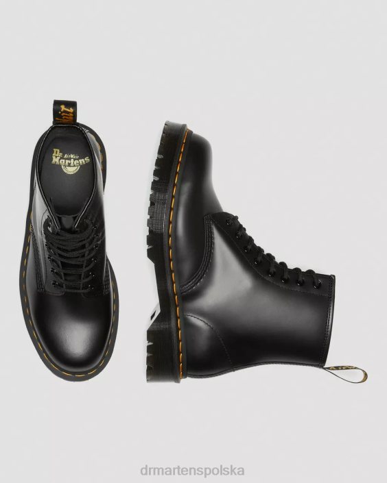 obuwie czarny gładki F28B76 Botki na platformie z gładkiej skóry 1460 bex kobiety Dr. Martens