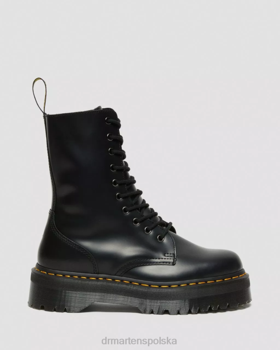 obuwie czarny polerowany gładki F28B209 jadon hi boot na platformie z gładkiej skóry kobiety Dr. Martens