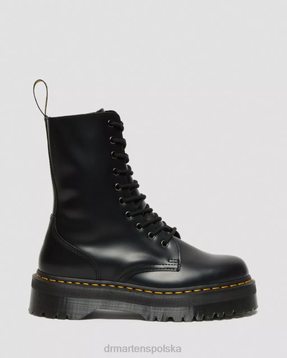 obuwie czarny polerowany gładki F28B209 jadon hi boot na platformie z gładkiej skóry kobiety Dr. Martens