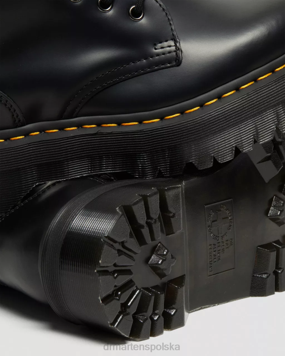 obuwie czarny polerowany gładki F28B209 jadon hi boot na platformie z gładkiej skóry kobiety Dr. Martens