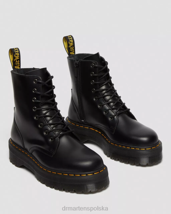 obuwie czarny polerowany gładki F28B2 Platformy z gładkiej skóry jadon boot kobiety Dr. Martens