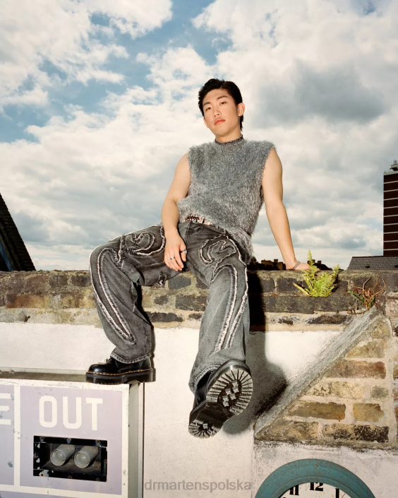 obuwie czarny polerowany gładki F28B2 Platformy z gładkiej skóry jadon boot kobiety Dr. Martens