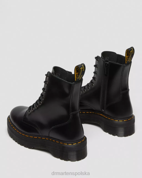 obuwie czarny polerowany gładki F28B2 Platformy z gładkiej skóry jadon boot kobiety Dr. Martens