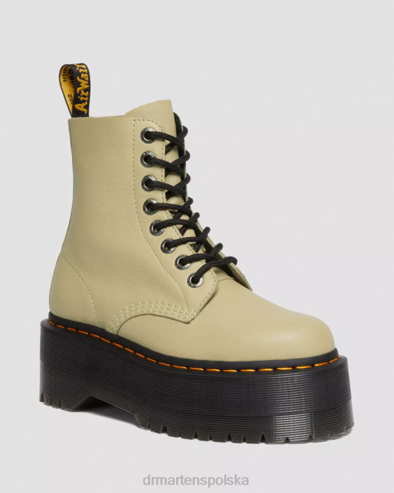 obuwie jasna oliwkowa pisa F28B120 Skórzane buty na platformie 1460 Pascal Max kobiety Dr. Martens
