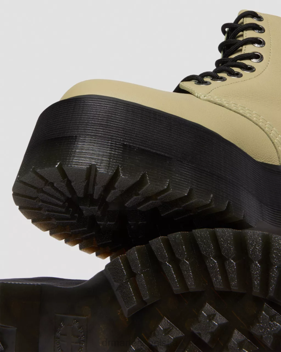 obuwie jasna oliwkowa pisa F28B120 Skórzane buty na platformie 1460 Pascal Max kobiety Dr. Martens