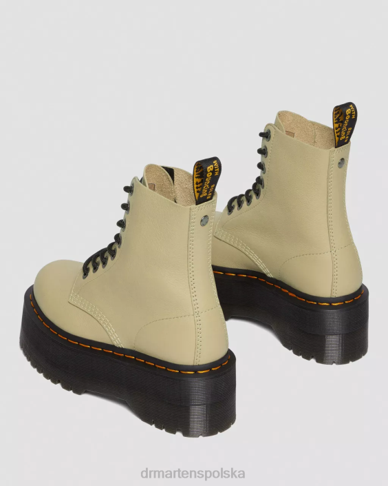 obuwie jasna oliwkowa pisa F28B120 Skórzane buty na platformie 1460 Pascal Max kobiety Dr. Martens
