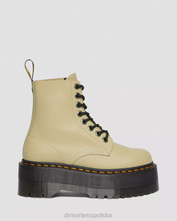 obuwie jasna oliwkowa pisa F28B120 Skórzane buty na platformie 1460 Pascal Max kobiety Dr. Martens