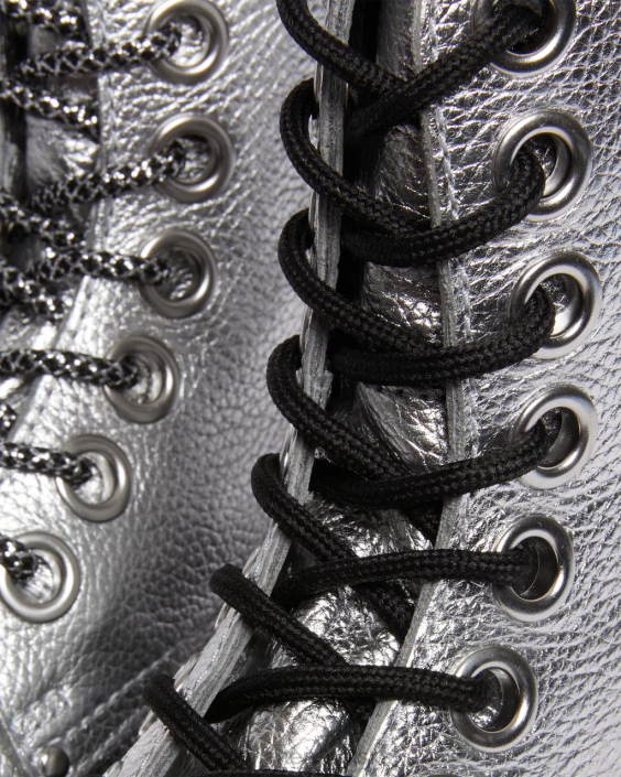 obuwie srebrny metaliczny metaliczny upadek F28B185 Metaliczne skórzane platformy jadon max boot kobiety Dr. Martens