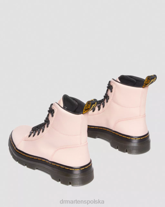 obuwie Nylon cyklonowy w kolorze brzoskwiniowo-beżowym F28B179 grzebienie nylonowe i skórzane buty codzienne kobiety Dr. Martens