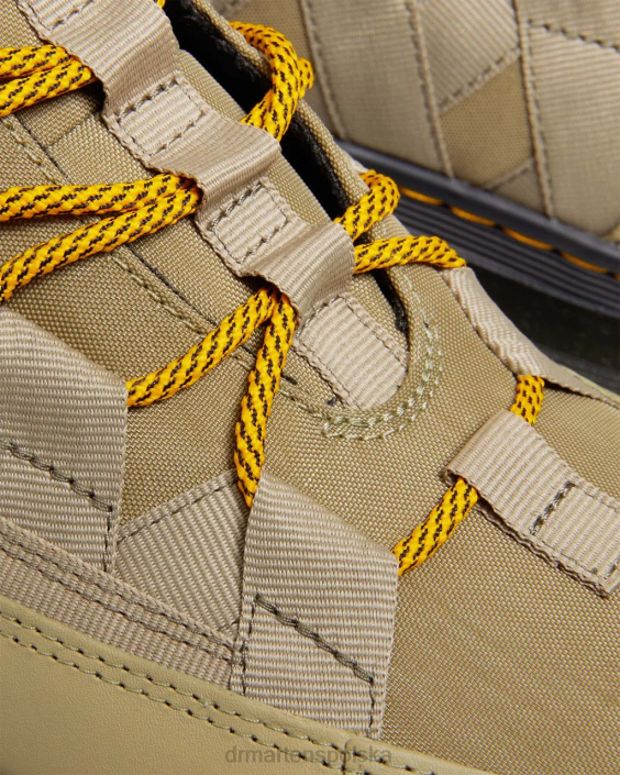 obuwie Nylon cyklonowy w kolorze jasnej oliwki i kamień lapstone F28B161 Boury buty na co dzień z nylonu i skóry kobiety Dr. Martens