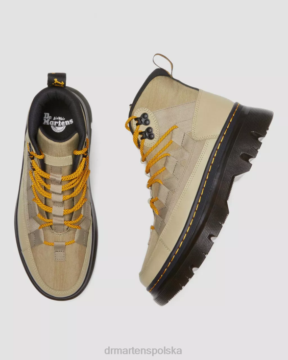 obuwie Nylon cyklonowy w kolorze jasnej oliwki i kamień lapstone F28B161 Boury buty na co dzień z nylonu i skóry kobiety Dr. Martens