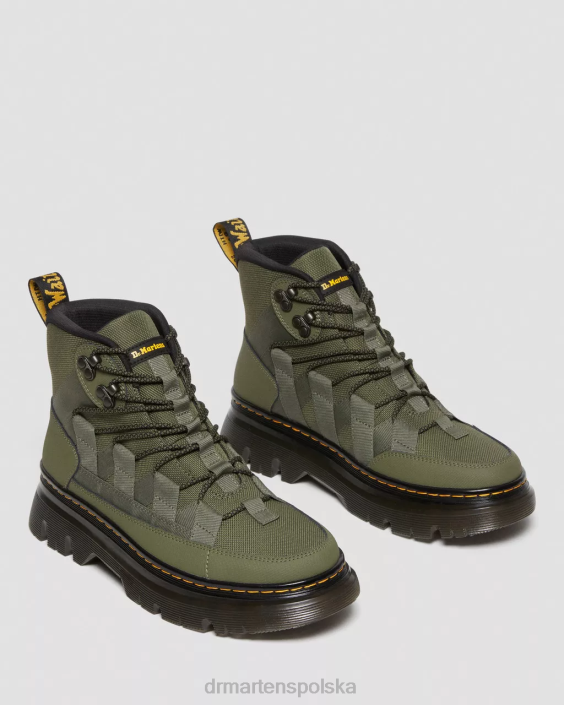 obuwie Zielony khaki Ajax i wyjątkowo wytrzymały i hydro F28B81 Boury, skórzane buty na co dzień kobiety Dr. Martens