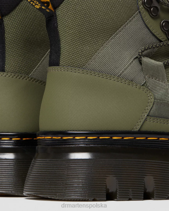 obuwie Zielony khaki Ajax i wyjątkowo wytrzymały i hydro F28B81 Boury, skórzane buty na co dzień kobiety Dr. Martens