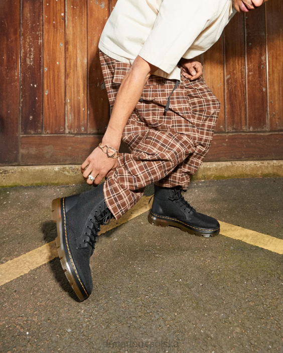 obuwie czarny, bardzo wytrzymały poli i gumowy F28B63 grzebienie, codzienne buty z polietylenu kobiety Dr. Martens